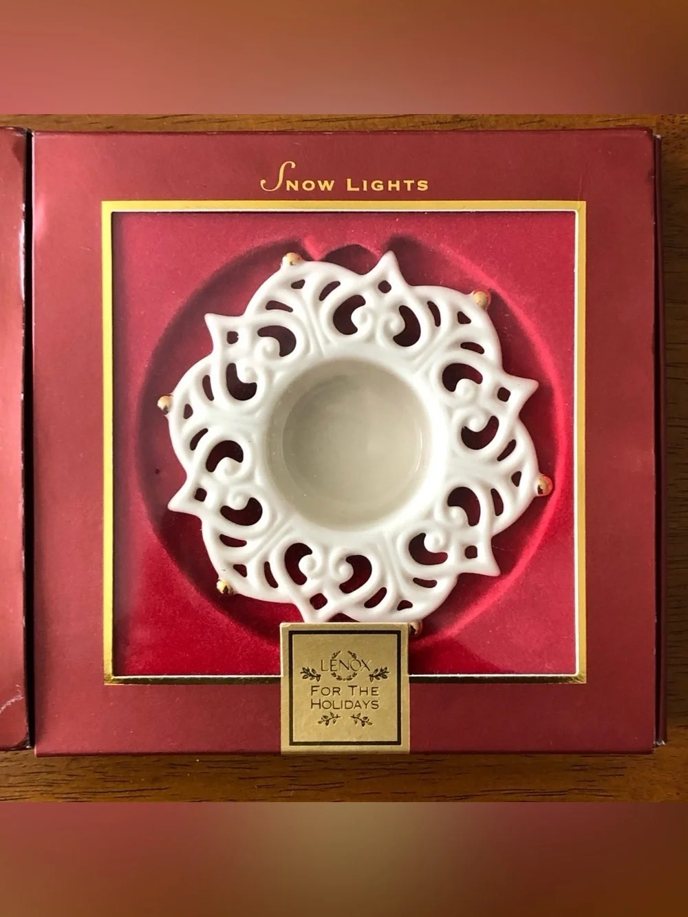 Lenox Snow Lights Sparkle Votive Porcelain Candle Holders Set of 2 Vintage